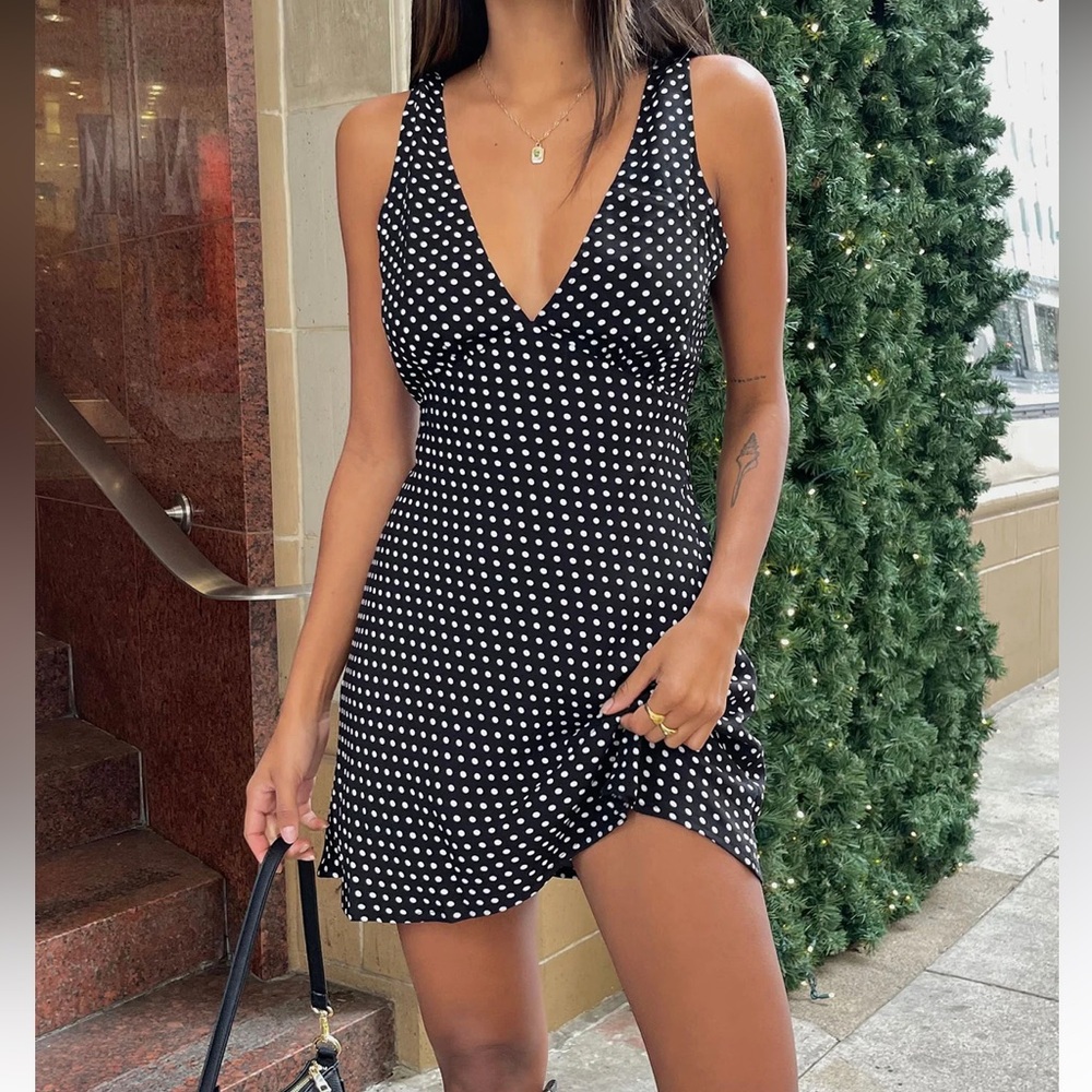 Nellie Mini Dress Black Polka Dot